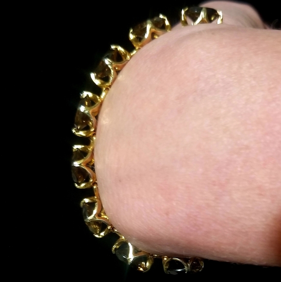 Genuine Smokey Quartz and Gold Plate Bracelet - Picture 4 of 8